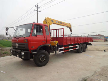 Cina Stabil Dongfeng 6x4 10 Ton Crane Truck / 3 Axle Truck Untuk Bahan Konstruksi pemasok