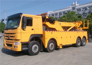 Cina HOWO 12 Wheeler 50 Ton Tow Truck, 360 Derajat Rotating Flatbed Tow Truck pemasok