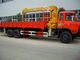 Stabil Dongfeng 6x4 10 Ton Crane Truck / 3 Axle Truck Untuk Bahan Konstruksi pemasok
